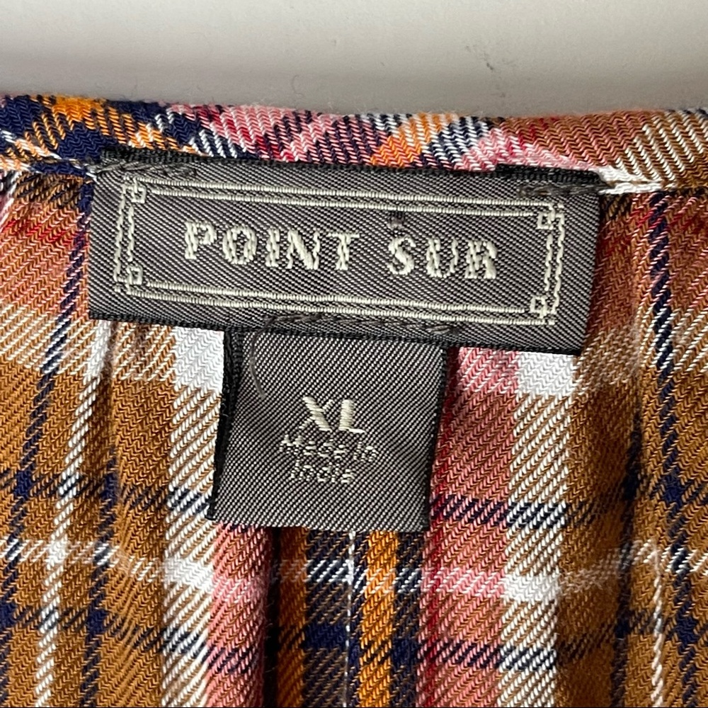J Crew Point Sur Plaid Ruffle Top XL - Picture 8 of 12